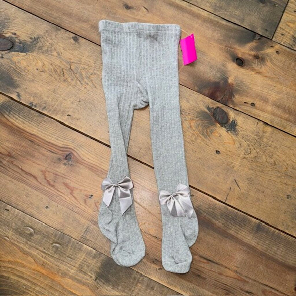 Ribbon Bow Cotton Knitted Tights 2/3T