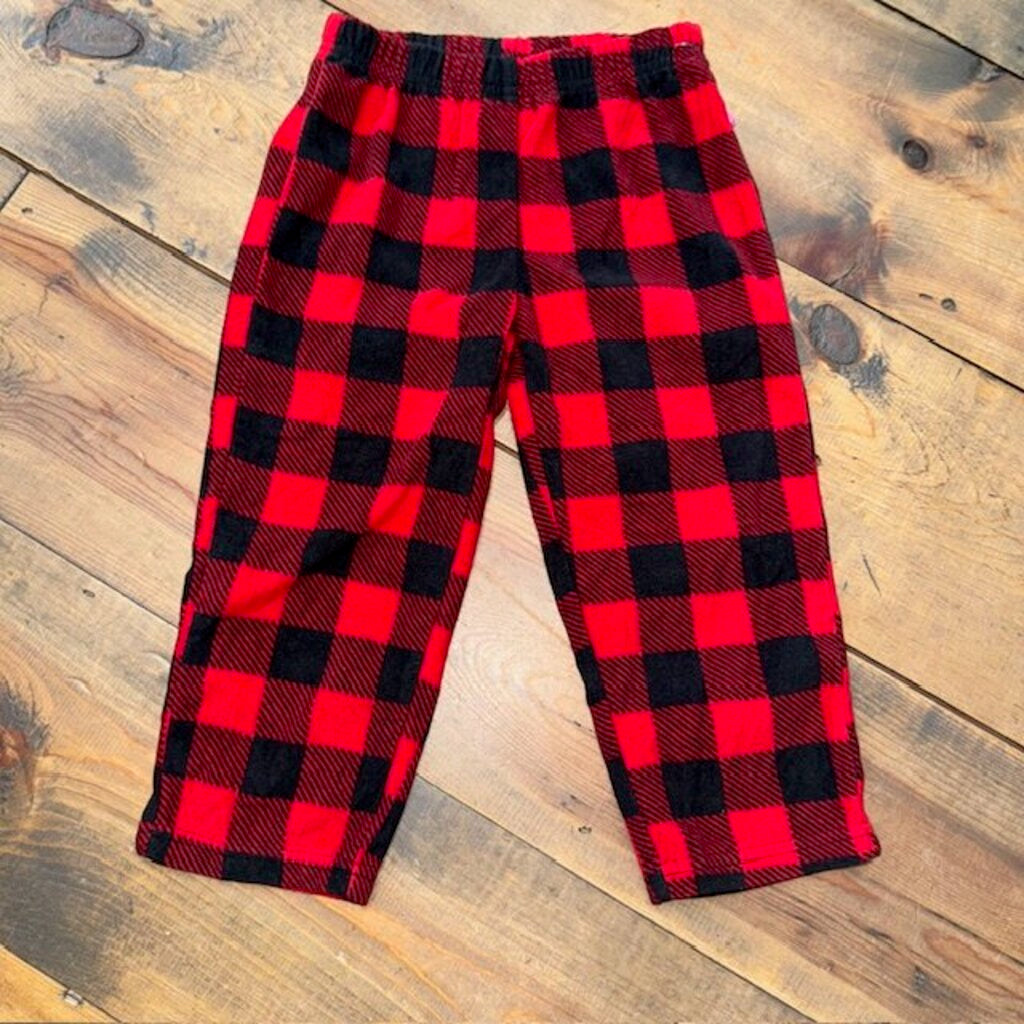 Christmas Buffalo Plaid Fleece Pants 3T