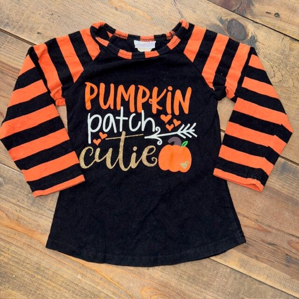 Halloween Pumpkin Patch Stripe Raglan Shirt 2T
