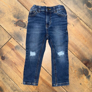 Adjustable Waist Distressed Jeans 2T