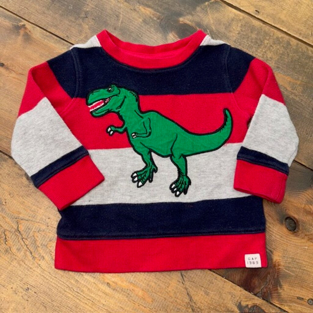 Dinosaur Stripe Sweater 12/18M