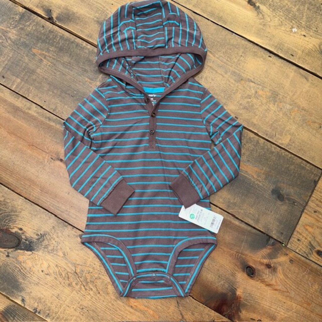 NEW Stripe Hooded Bodysuit 24M