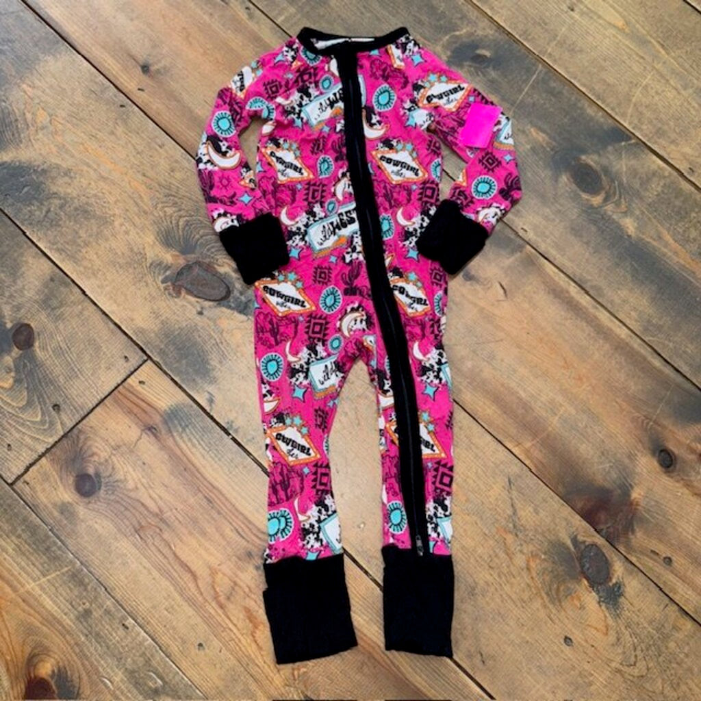 Bamboo Cowgirl Convertible Footie 12/18M