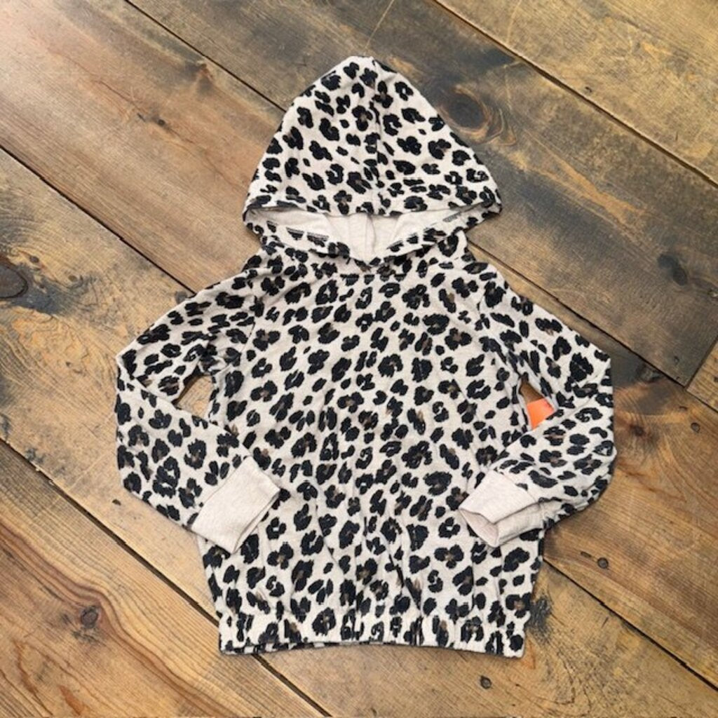 LS cheetah hooded tee 2T