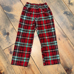 christmas Fleece plaid pants 4T
