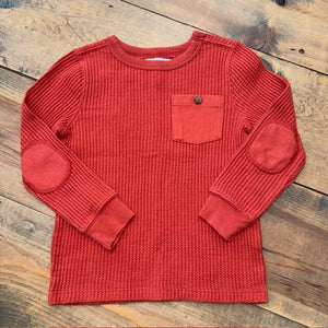 LS waffle-knit pocket tee 4T