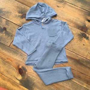 Hooded LS with matching waffle pants 3T