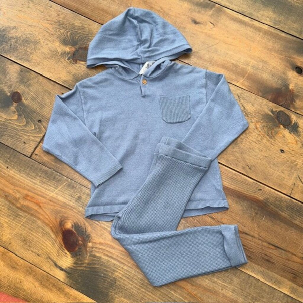 Hooded LS with matching waffle pants 3T