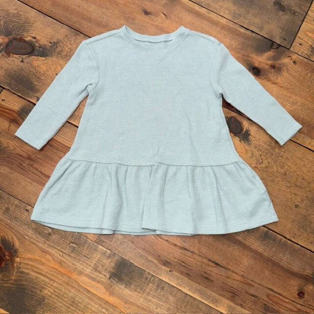 Waffle long sleeve ruffle tunic 18/24M