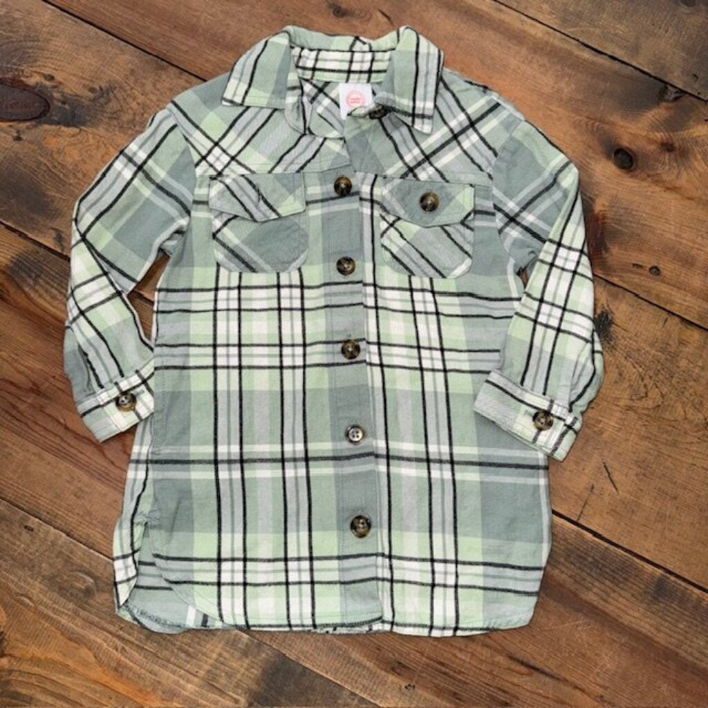 flannel button up dress 2T