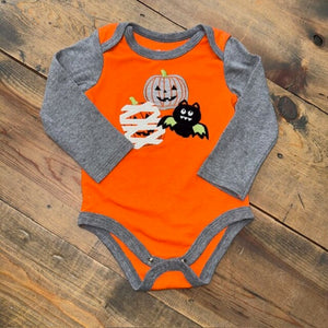 LS applique halloween onesie 24m
