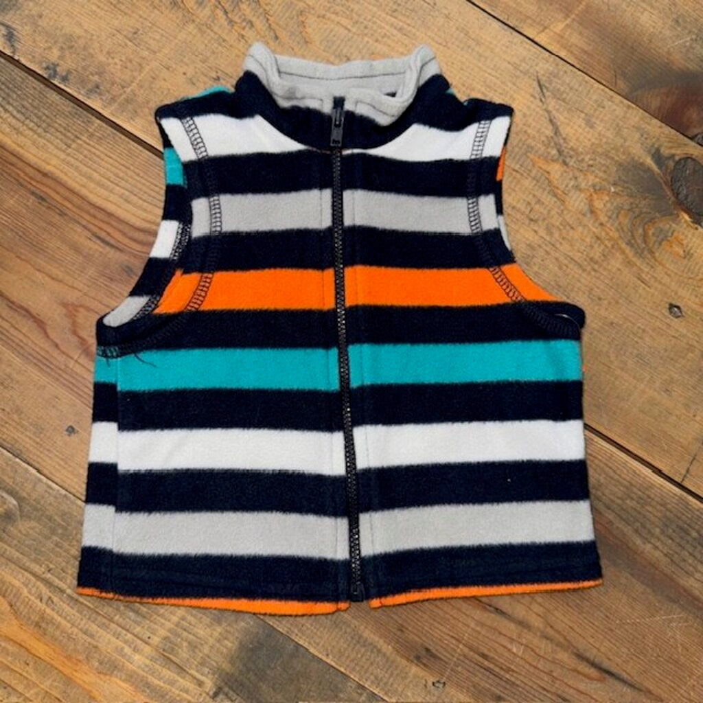 Stripe fleece vest 3/6M