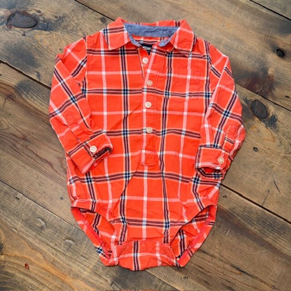 Plaid long sleeve button down bodysuit 18M