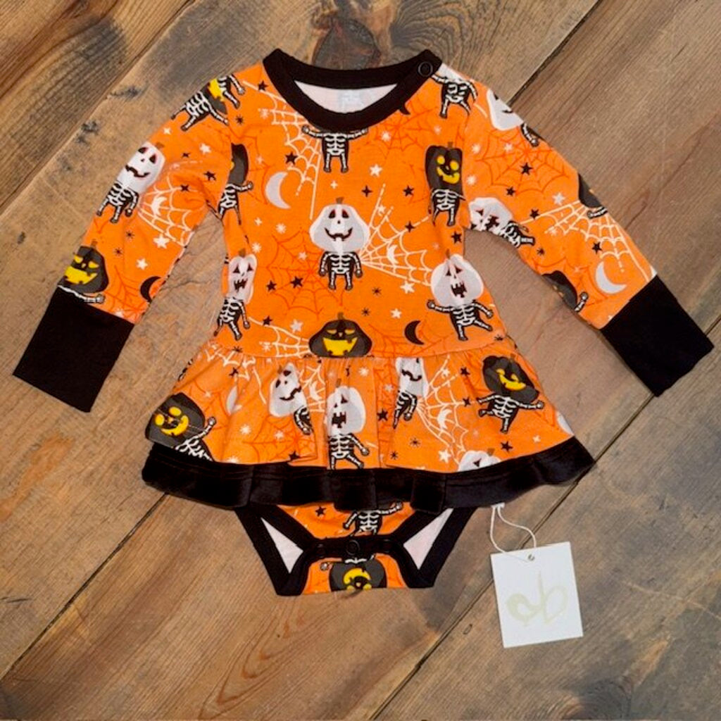 NEW Halloween Bamboo Bodysuit Twirl Dress 0/3M
