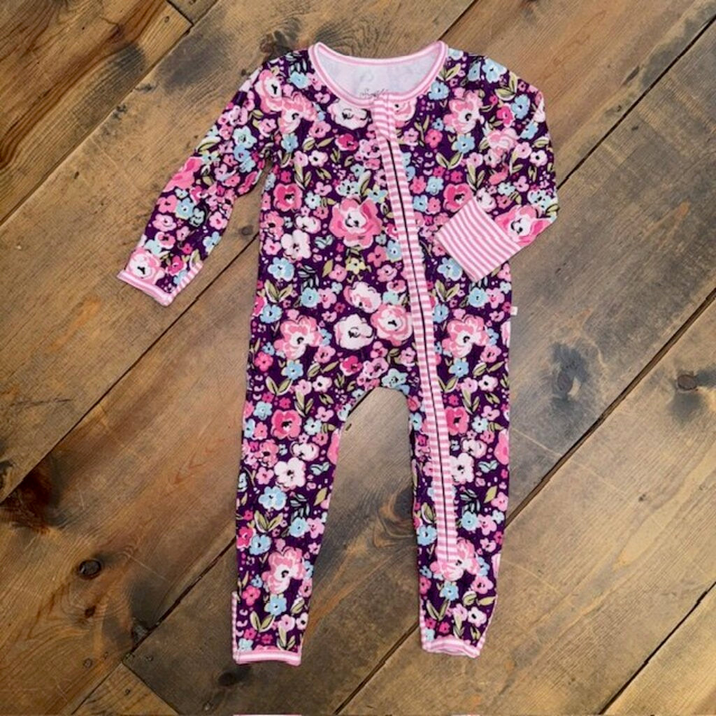 Bamboo Floral Zip Up Convertible Romper 9M