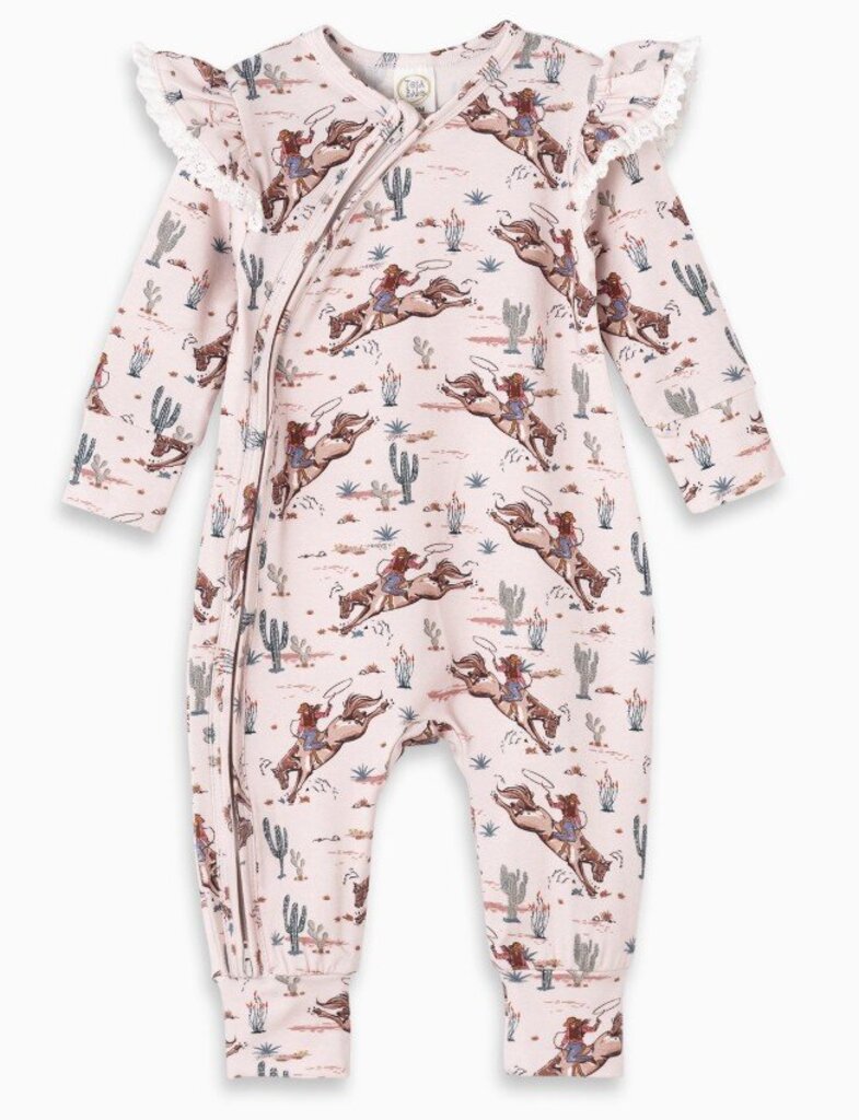 Prairie Princess Bamboo Western Zipper Romper
