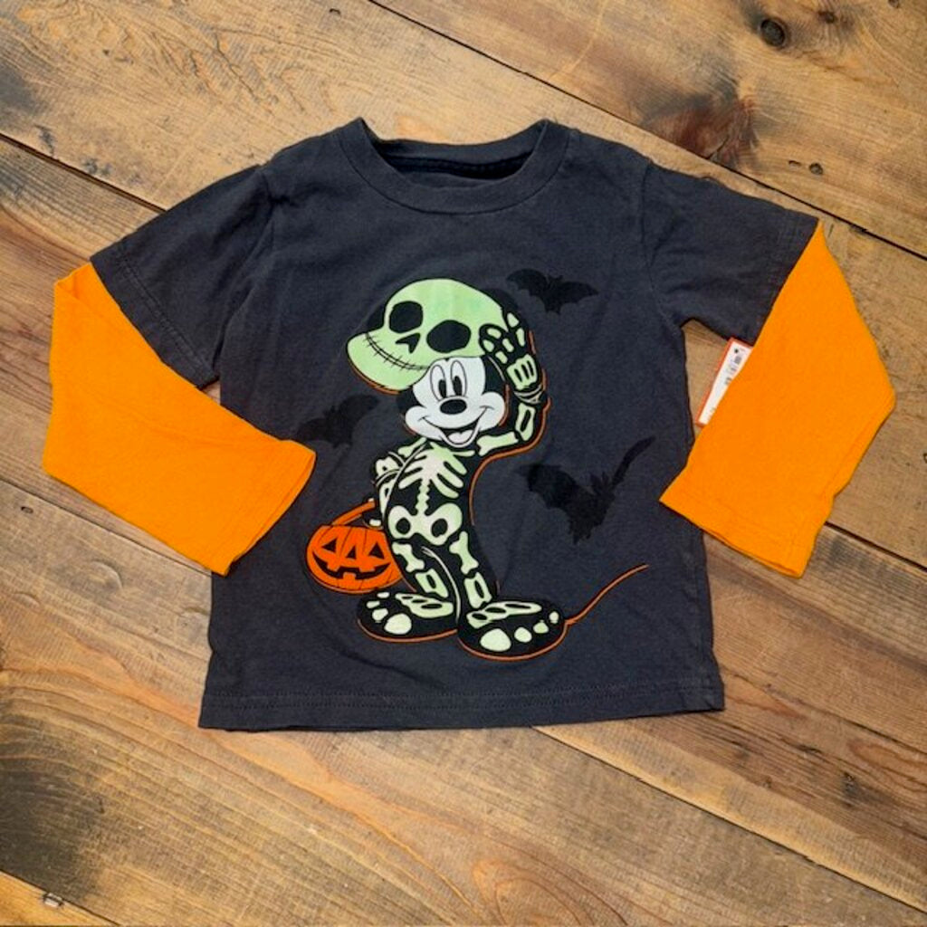 Halloween Mickey Mouse Skeleton Shirt 2T