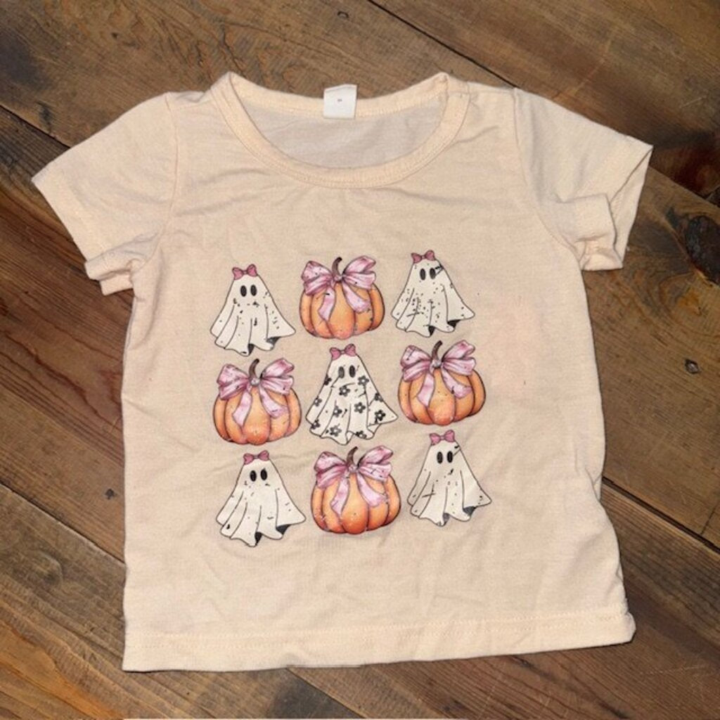 Halloween Pumpkin Bows Tee 9/12M