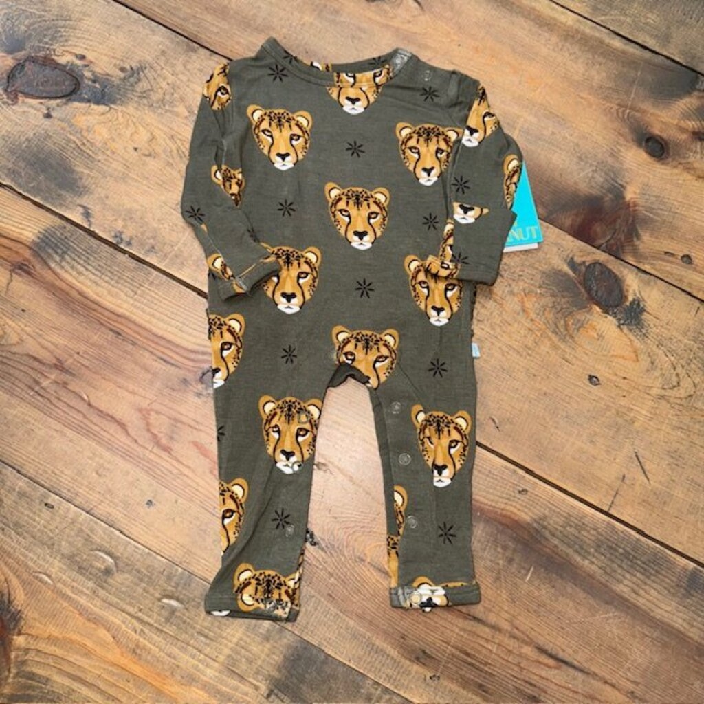 NEW! Cheetah Bamboo Ruffle Romper NB