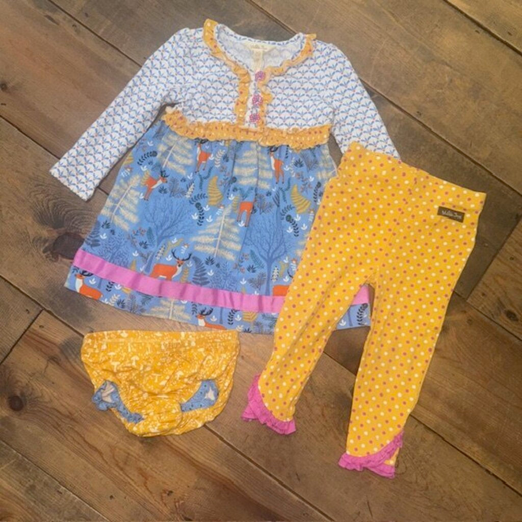 3-PC Deer Dress & Leggings Outfit 18/24M