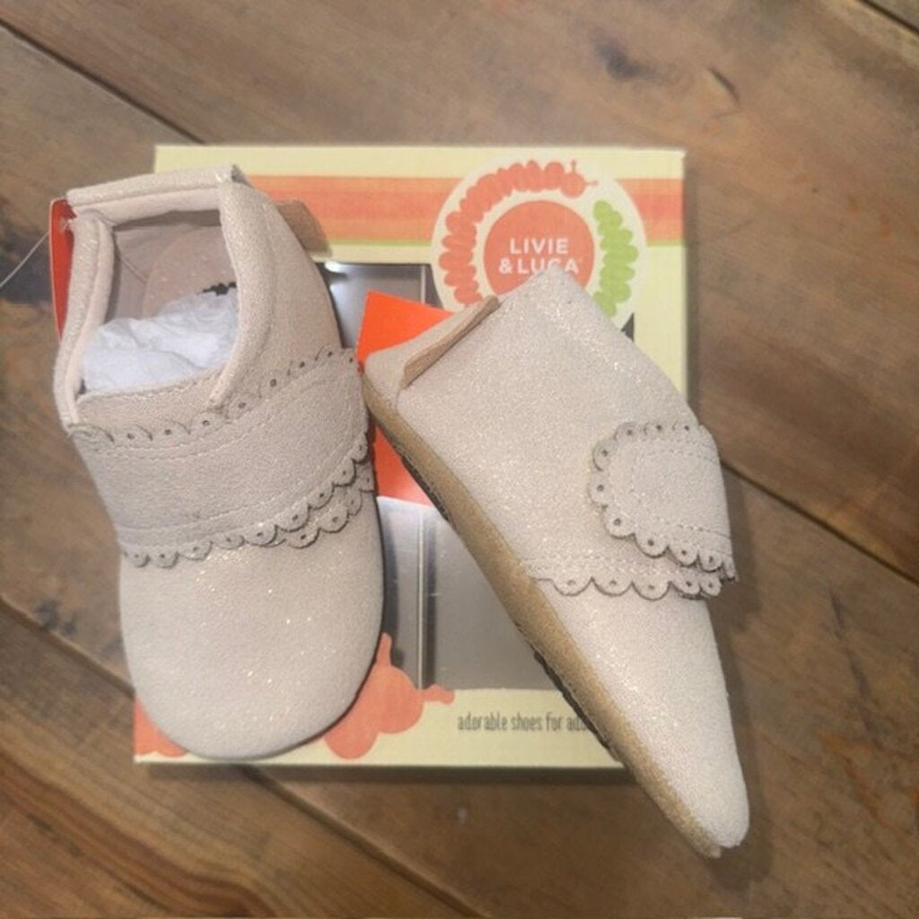 Shimmer Suede Leather Fleur Shoes 18/24M
