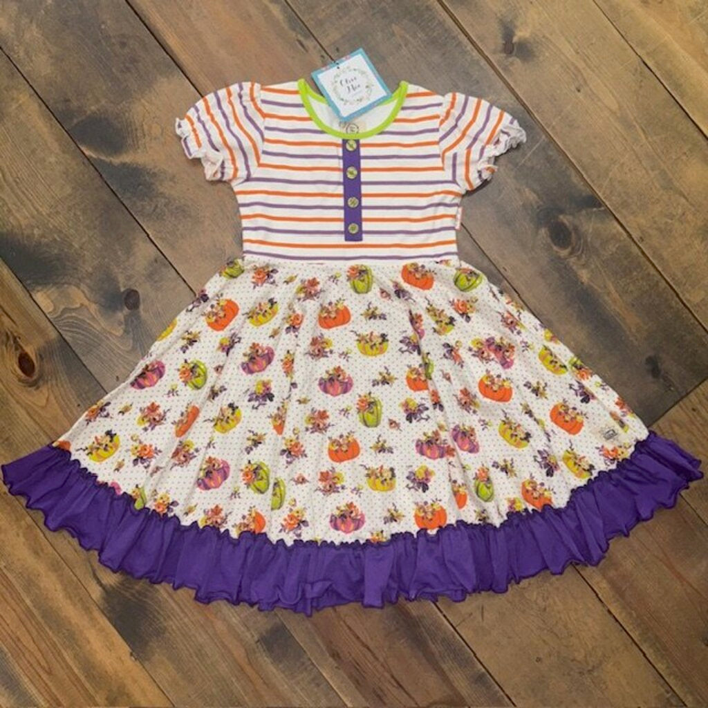 NEW Halloween Pumpkin Twirl Dress 10