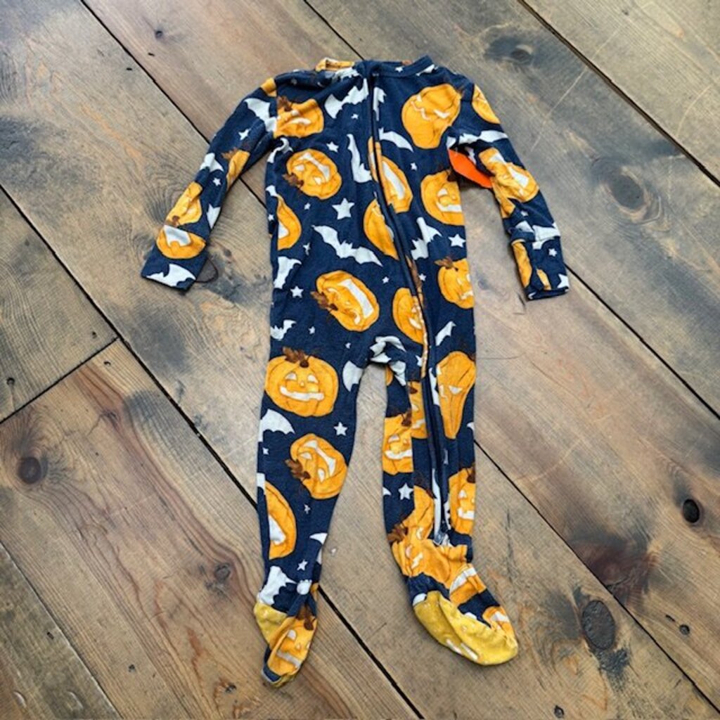 Halloween Pumpkin Bamboo Footie Sleeper 9/12M
