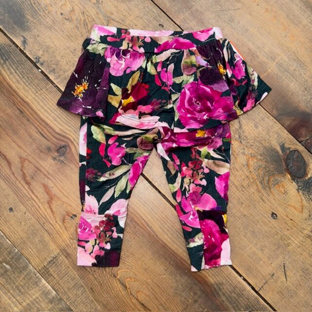Floral Peplum Leggings Bamboo 3/6M