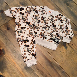 quilted Skeleton mickey mouse outfit 2T