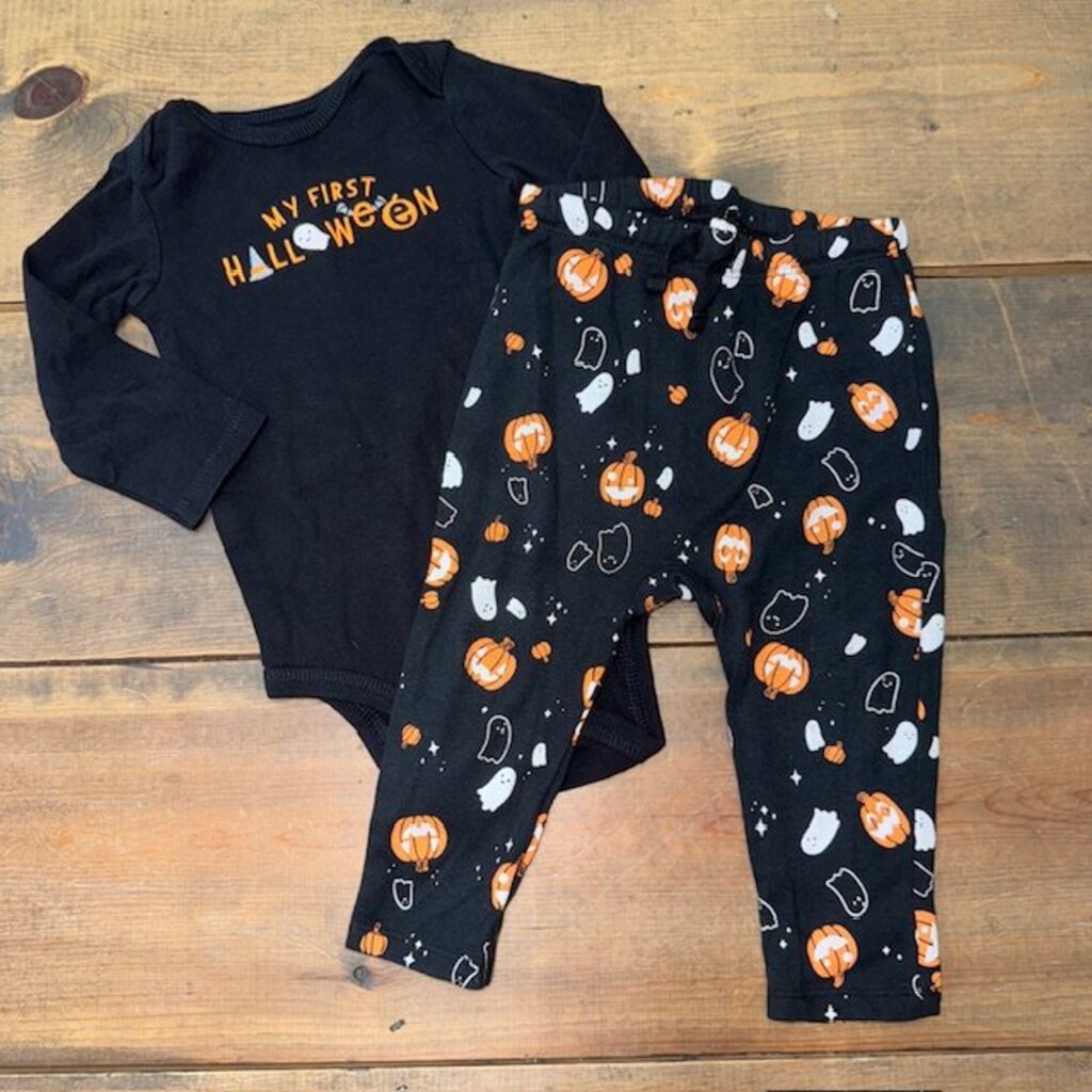First Halloween onesie and leggings 9M