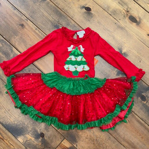 Christmas Tree Applique Tutu Dress 6