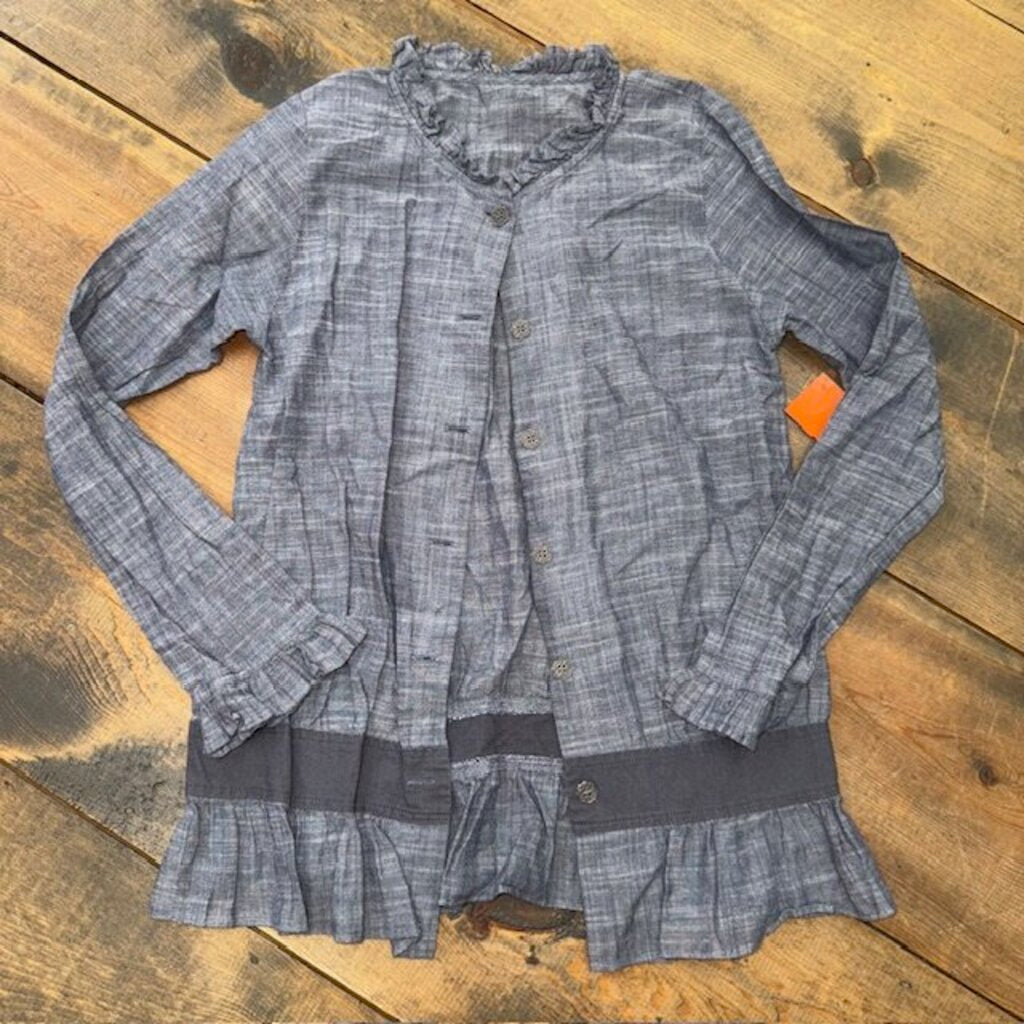 long sleeve button down ruffle top 10