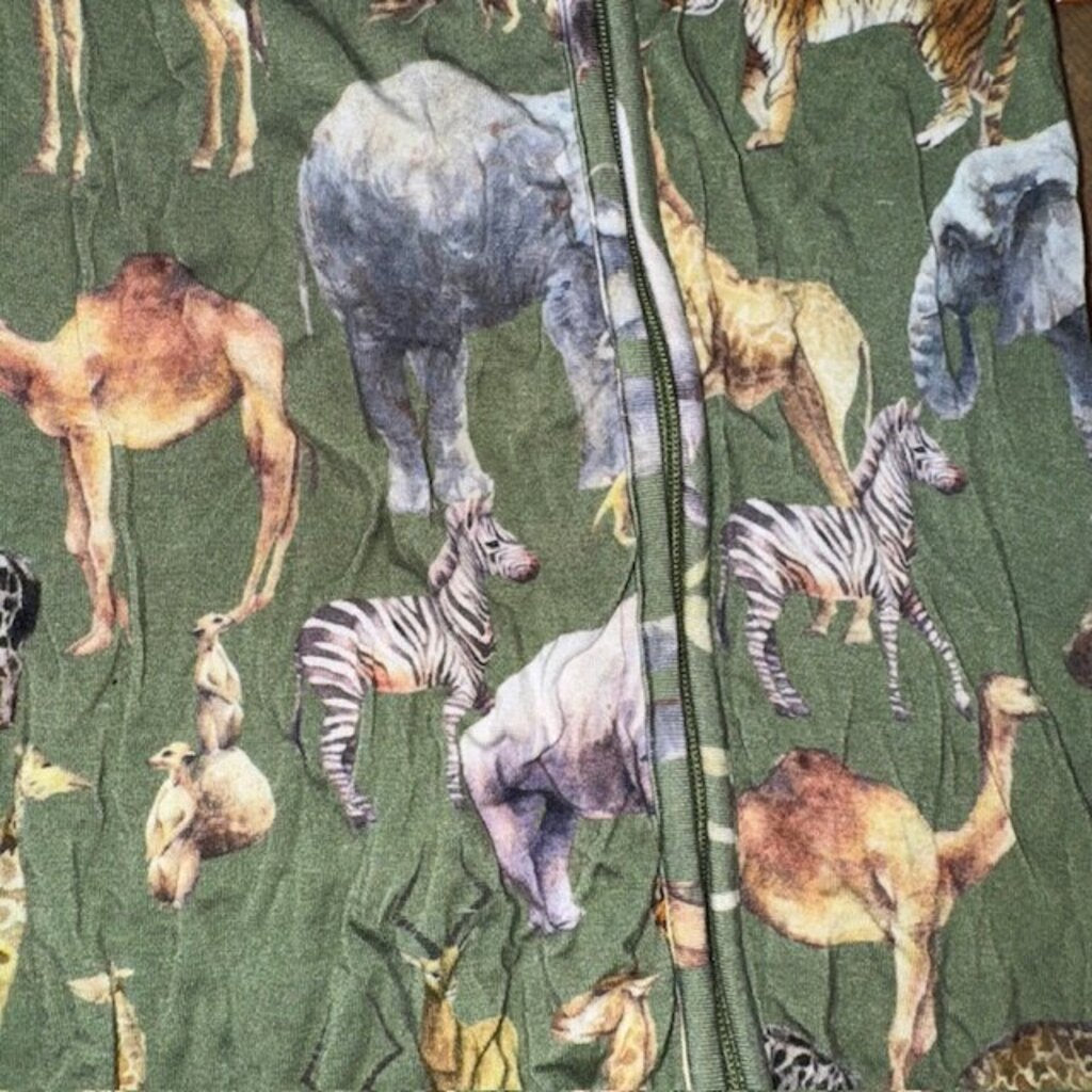 bamboo Zoo animals convertible footie 2T