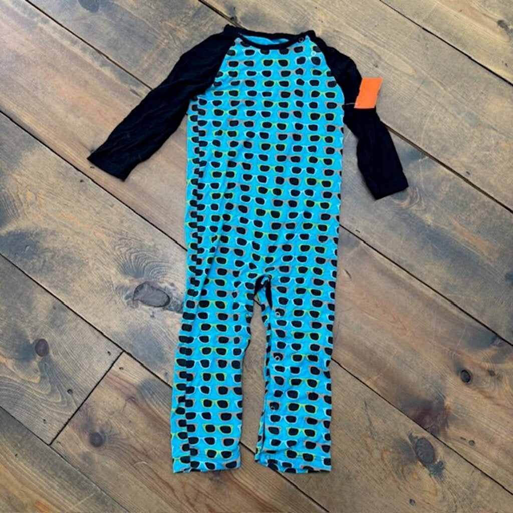 long sleeve bamboo sunglasses romper 3T