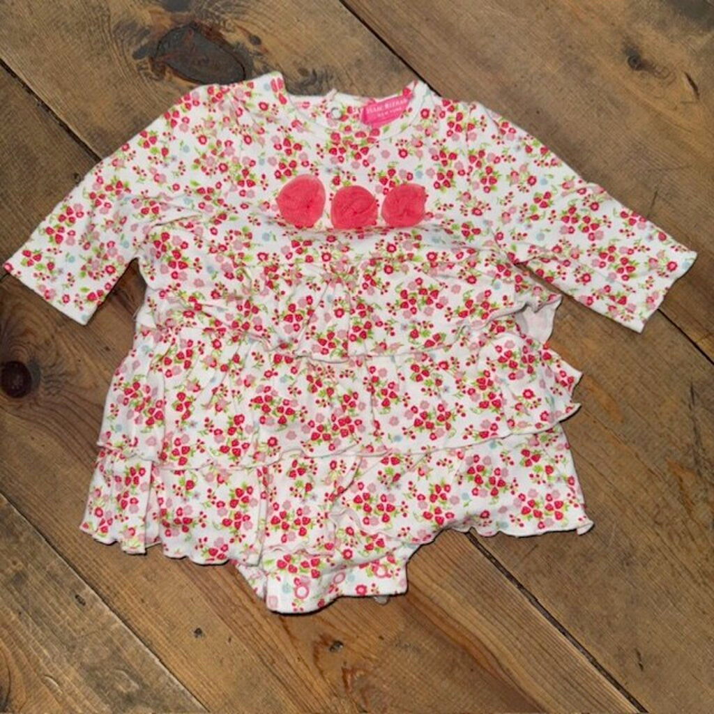 LS strawberry ruffle bodysuit 3M
