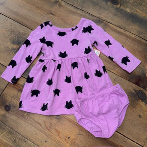Cat Dress & Diaper Cover 12M