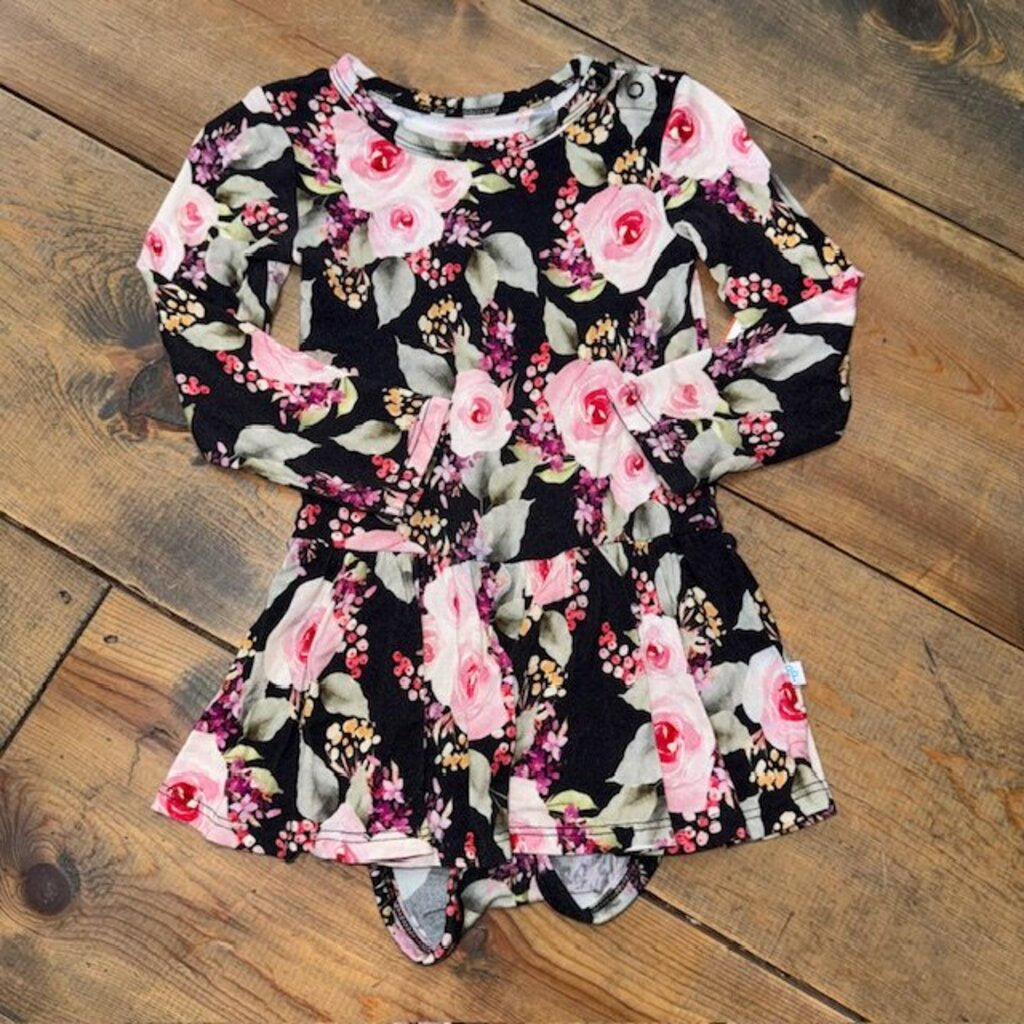 Bamboo Floral Bodysuit Twirl Dress 12/18M