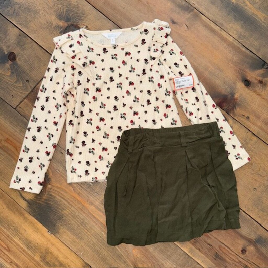 Long Sleeve Floral Skort Outfit 6/7