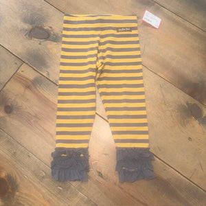 Striped Ruffle Goldenrod Leggings 2T