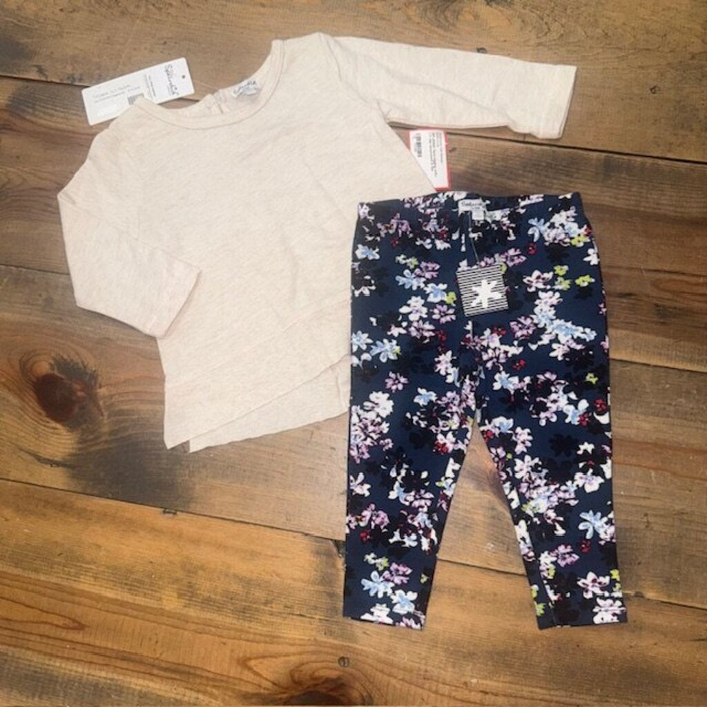 floral legging with LS top 6/12M