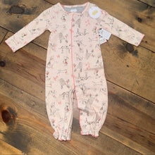 Load image into Gallery viewer, **NEW** doggie print gown/romper 0/3M
