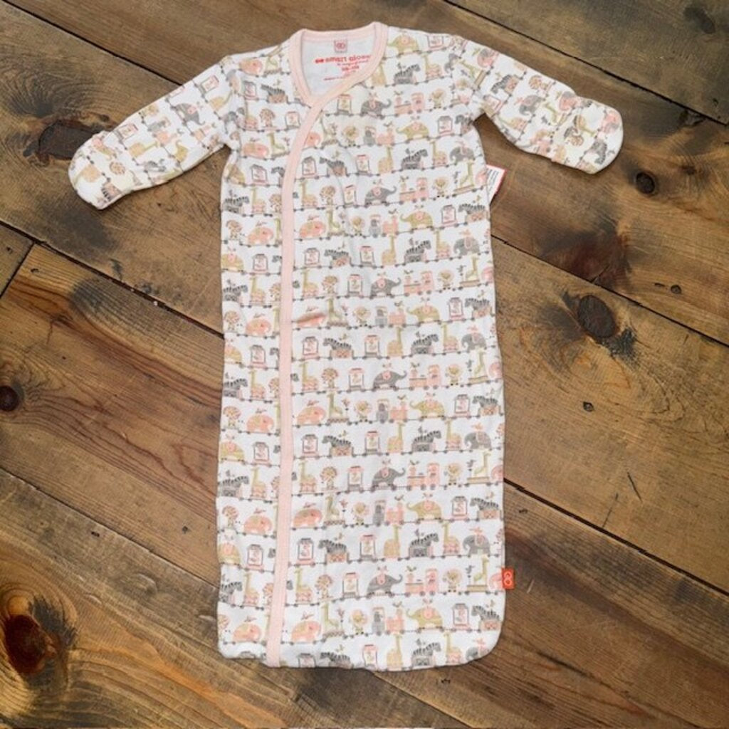 Animal train print magnetic gown NB-3M