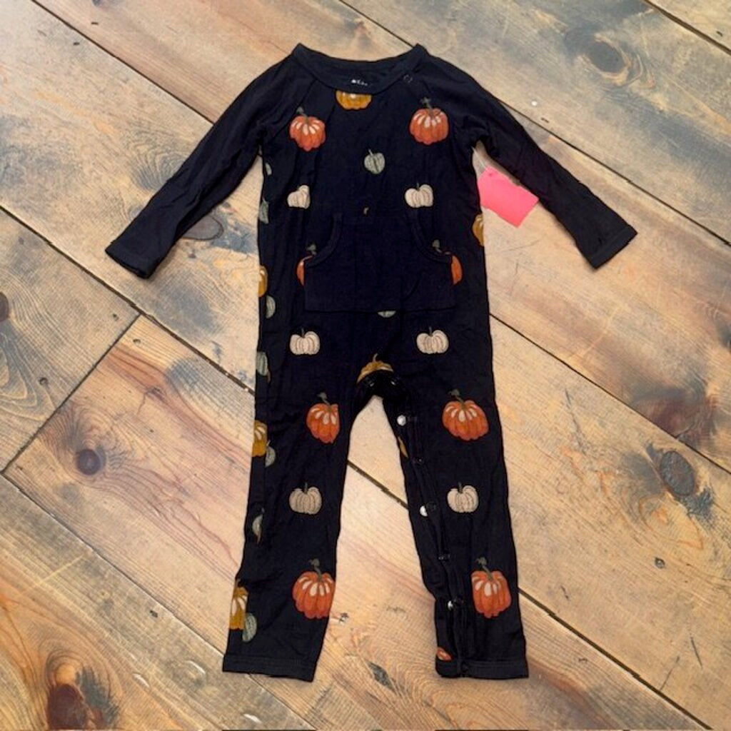 bamboo halloween Pumpkin romper 12/18M