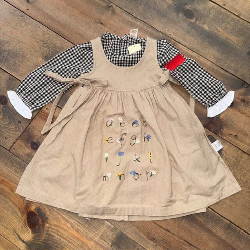 **NEW** gingham dress with ABC apron 2T