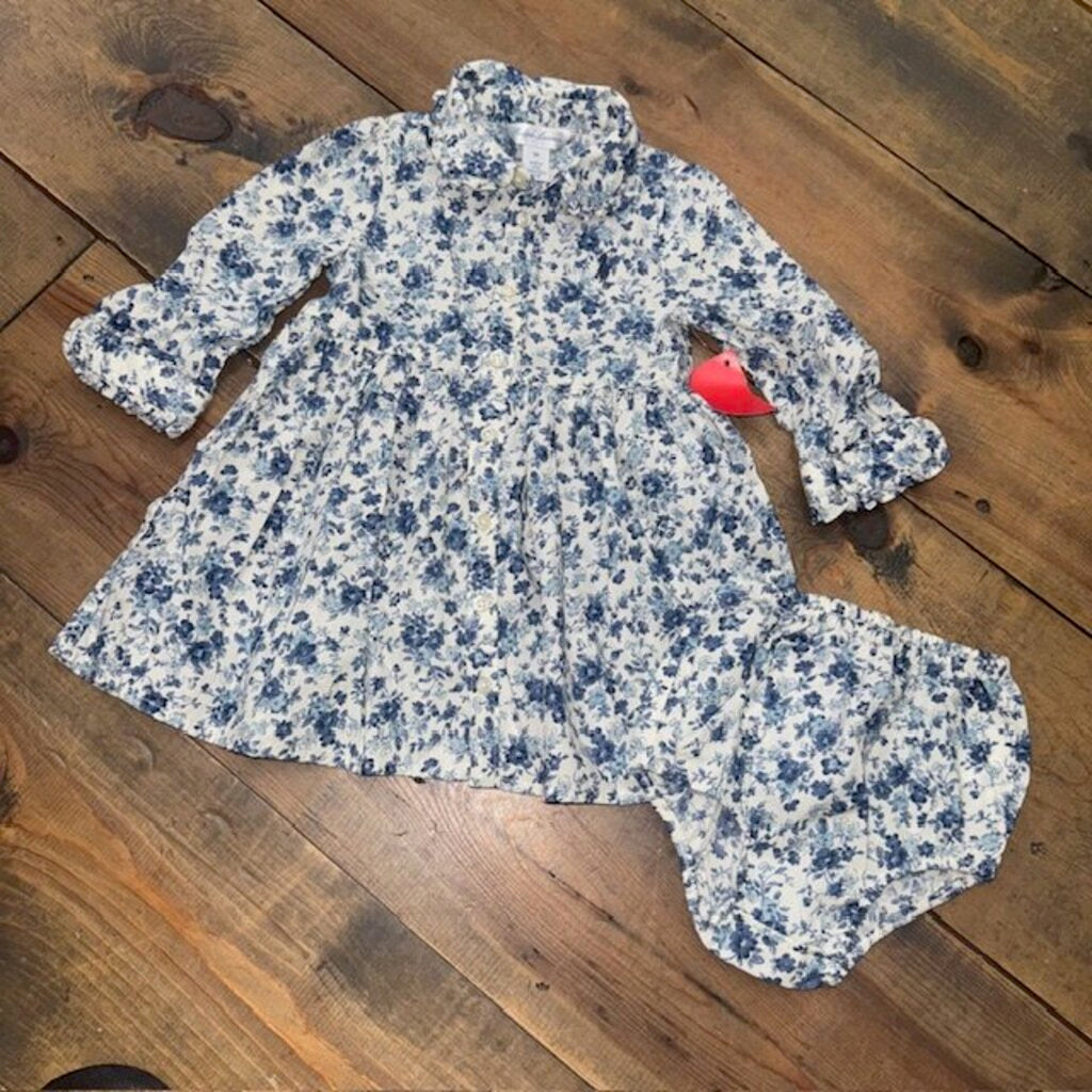 Floral ruffle dress with diaper cover 9M