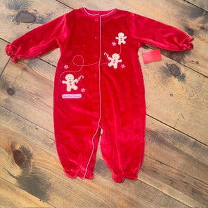 Velvet Christmas Gown/Romper 6M