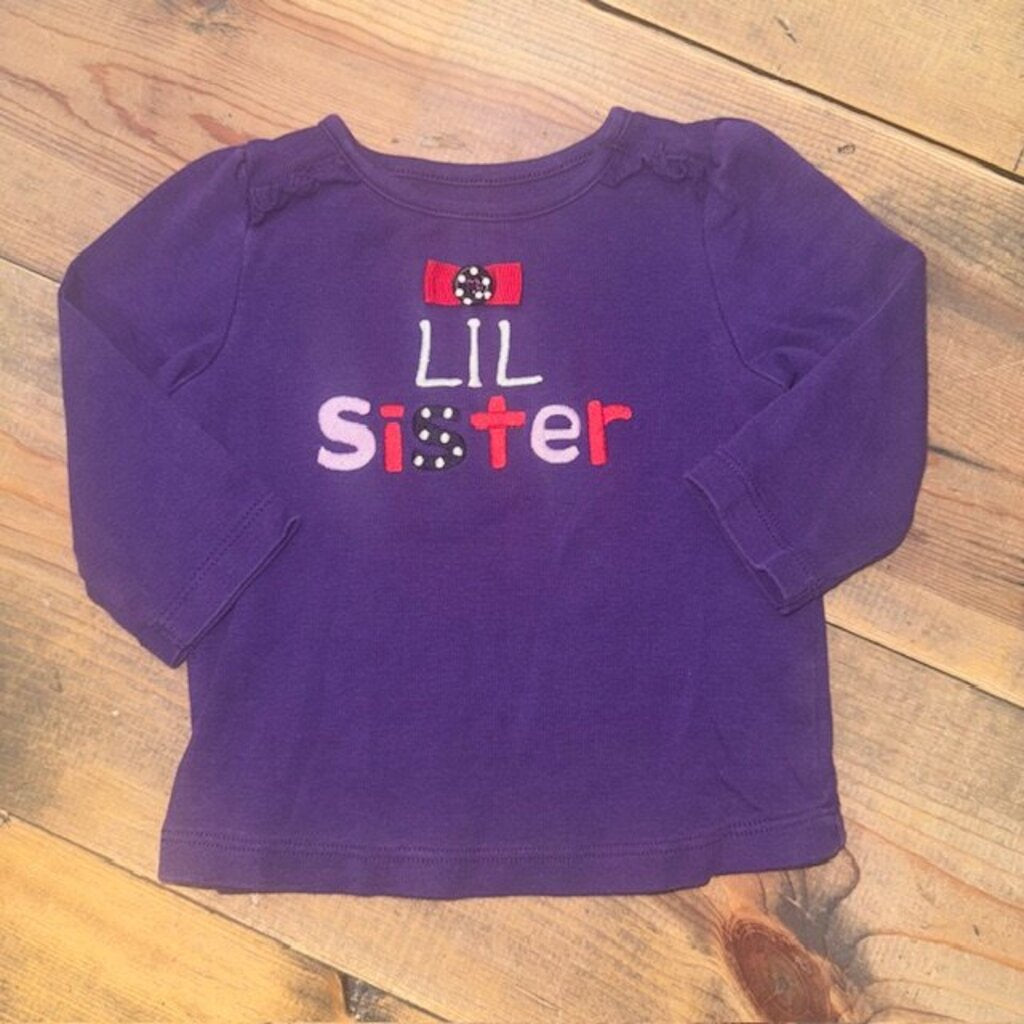 Little Sister Embroidered Tee 6/12M