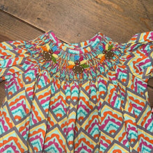 Load image into Gallery viewer, thanksgiving smocked turkey romper 6M
