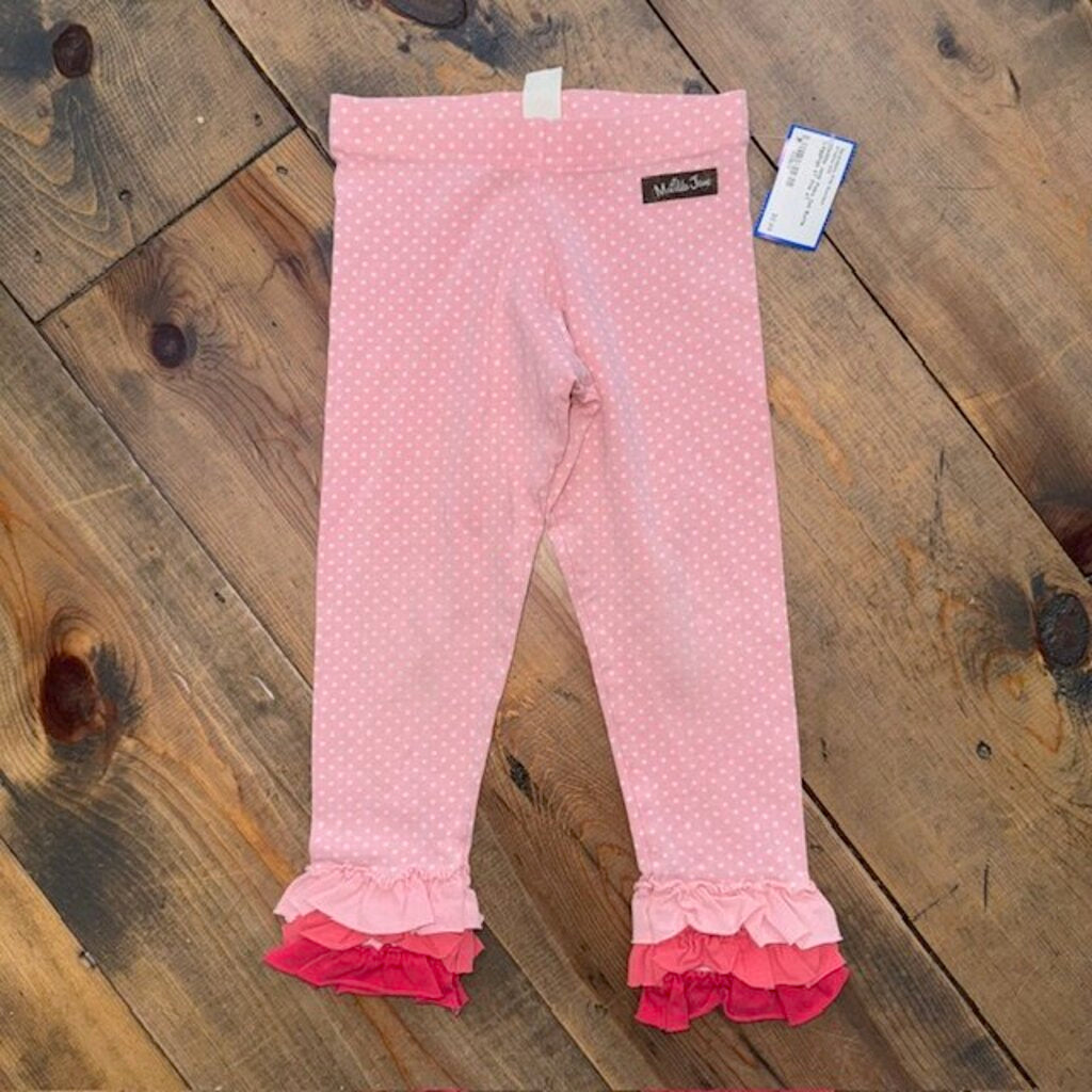 Polka Dot Ruffle Leggings 4T