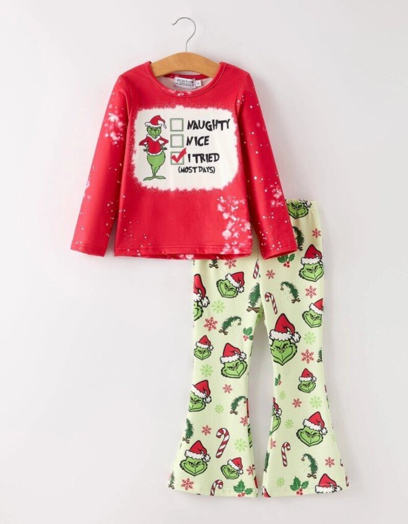 Christmas Grinch Bell Bottom Outfit